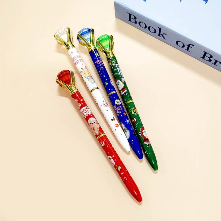 Assorted Color Christmas Diamond Pen for wholesale on Faire
