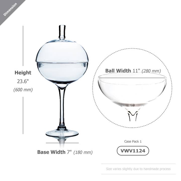 WGV International - Wholesale Apothecary Jar - WGV Stemmed Apothecary Jar / Lollipop Vase - 24"
