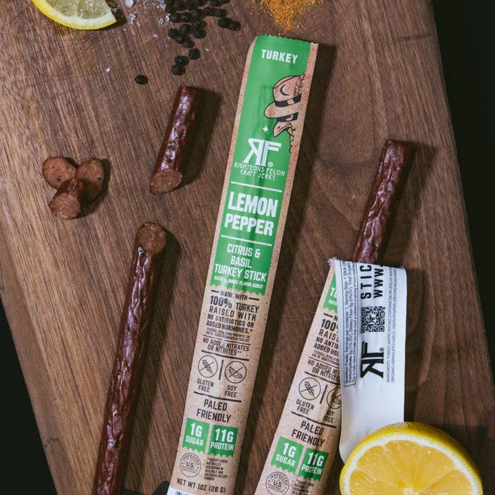 Righteous Felon Craft Jerky - Wholesale Jerky - Lemon Pepper Turkey Stick - 24 Pack4