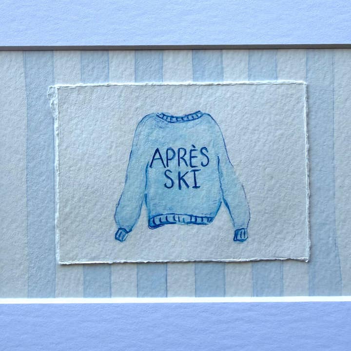 Handpainted Apres Ski Knit Sweater Watercolor for wholesale by Courtney Foley