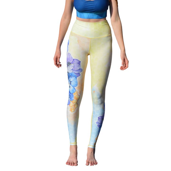 Yogacycled – Großhandel Sport-/Lounge-Leggings – Damen – Bienen-Yoga-Gamaschen