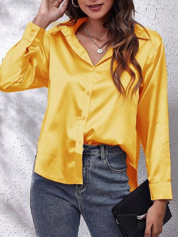 Satinhemd aus Satinseide mit langen Ärmeln für den Großhandel von HIDDENBRAND