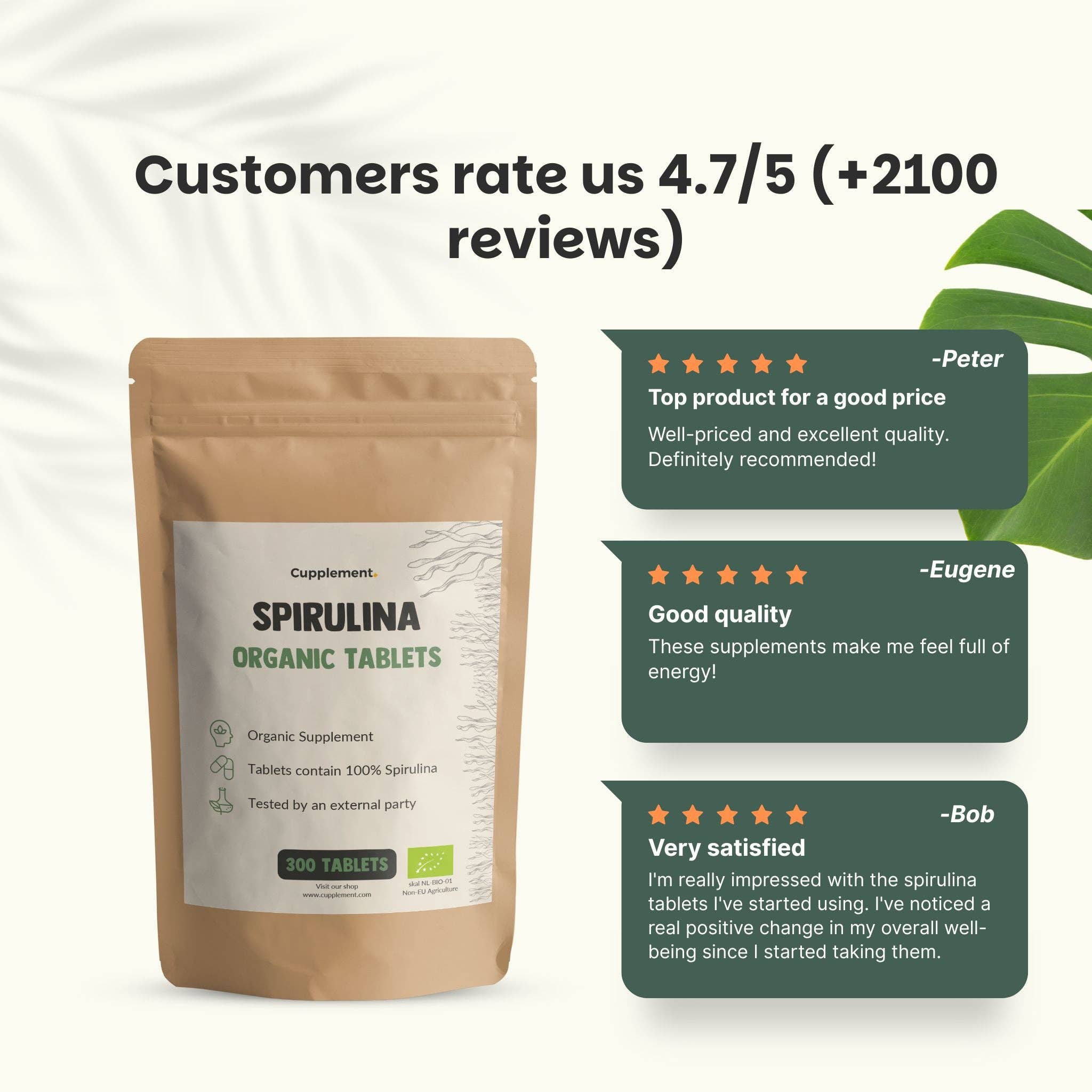 Cupplement b.v. - Wholesale Oral Supplement/Vitamin - Spirulina Tablets 500 mg Organic 300 Tablets5