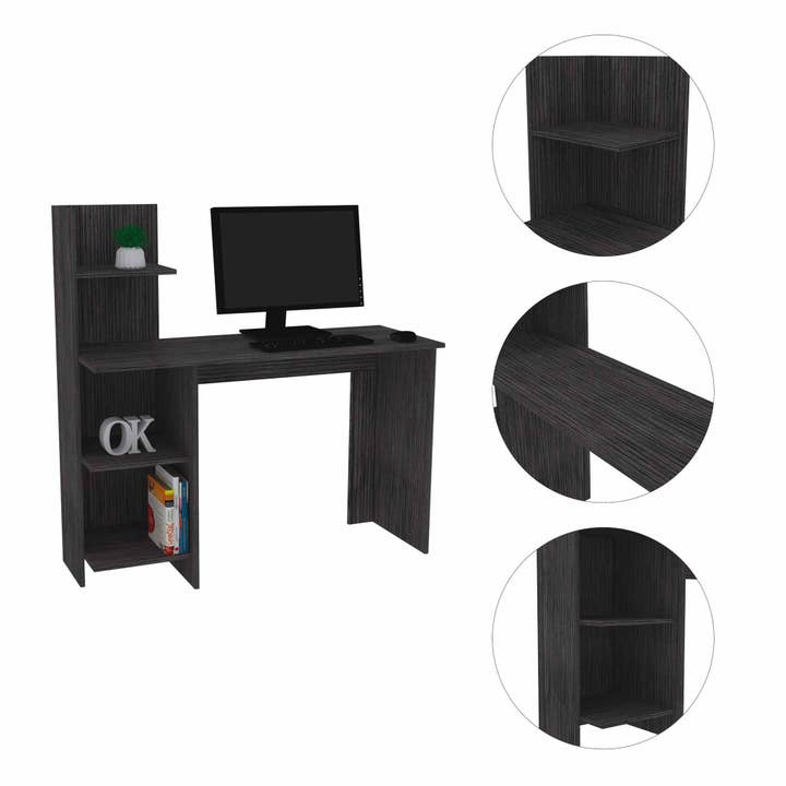 Hvid-Fyrretræ Toronto 120 Skrivebord, 4 Hylder for engroshandel på Faire3