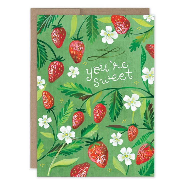 Carte d'anniversaire Fraise Patch pour la vente par Biely & Shoaf