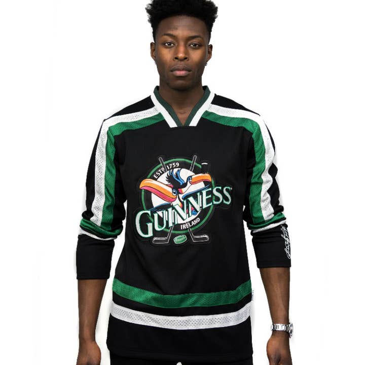 Toucan Hockey Jersey Black and Green for wholesale by James Trading Group INC