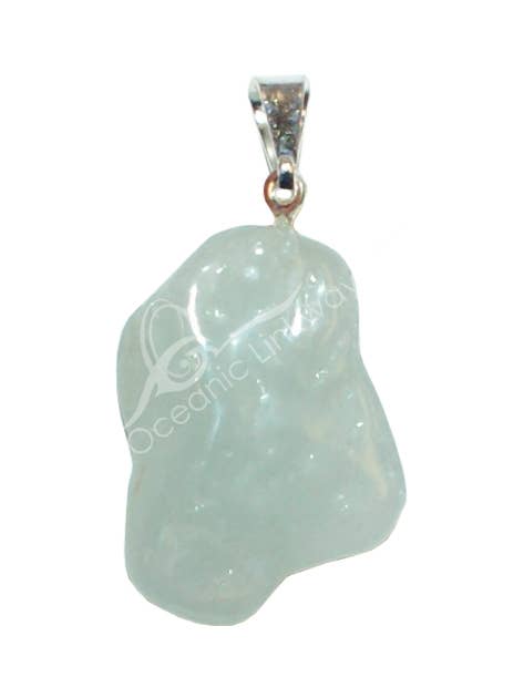 PENDANT - TUMBLED STONE AQUAMARINE 1.25-1.75" (PC) for wholesale by Oceanic Linkways Inc