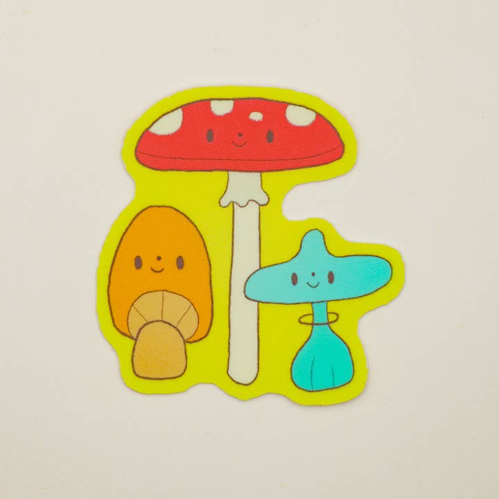 Mushroom Trio Vinyl Sticker - Cozy Autumn & Fall Vibes for wholesale by Ivna Lins