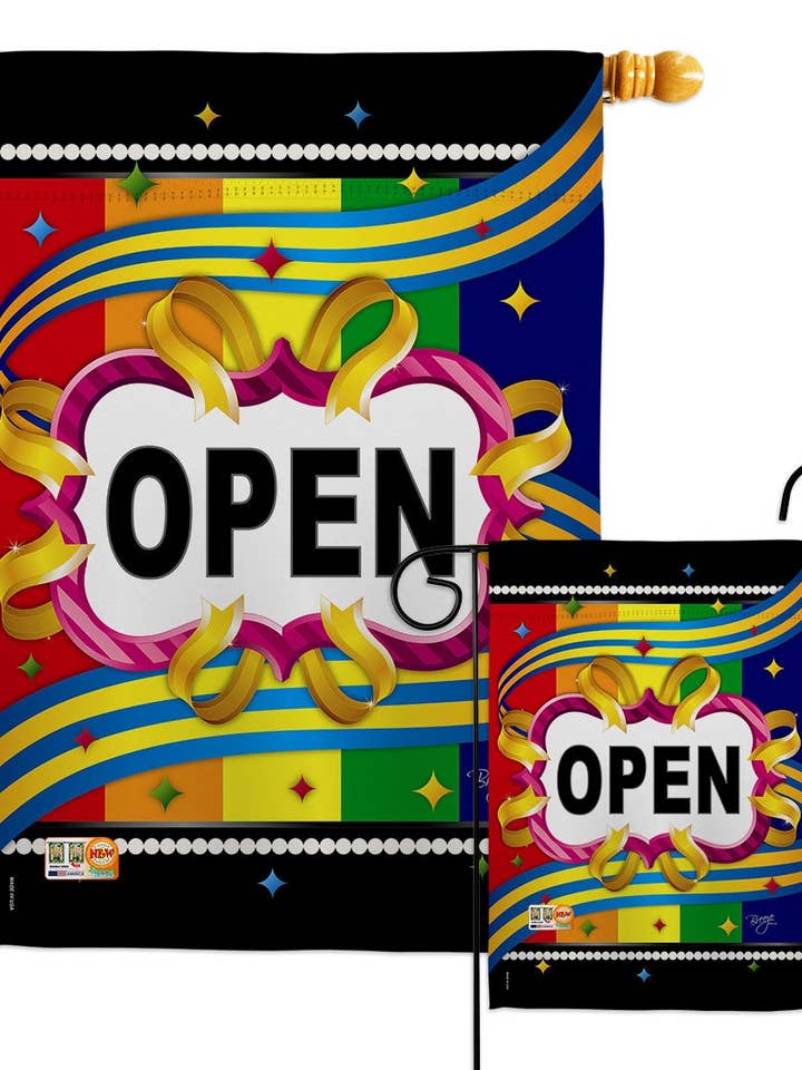 Open Novelty Merchant Decor Flag for wholesale by Two Group Flag Co
