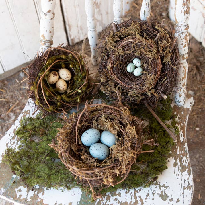 Audrey's Home & Gift – wholesale Decorative tabletop object – Decorative Bird Nests (Set of 3)