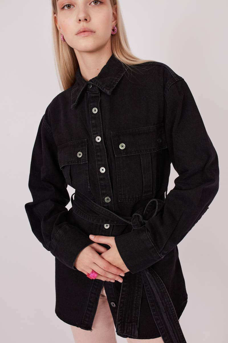 Dioxide - Wholesale Denim Jacket - Women's - Denim Jacket Belt1