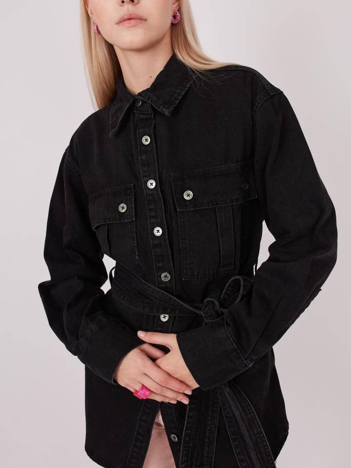 Dioxide - Wholesale Denim Jacket - Women's - Denim Jacket Belt1