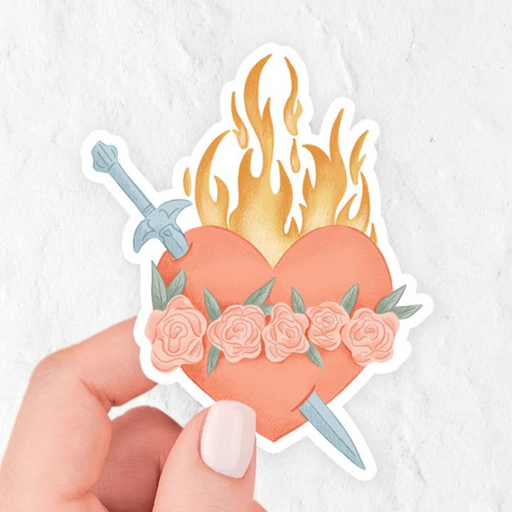 Immaculate Heart of Mary Vinyl Sticker for wholesale by Just Love Prints - Catholic Stickers & Gifts