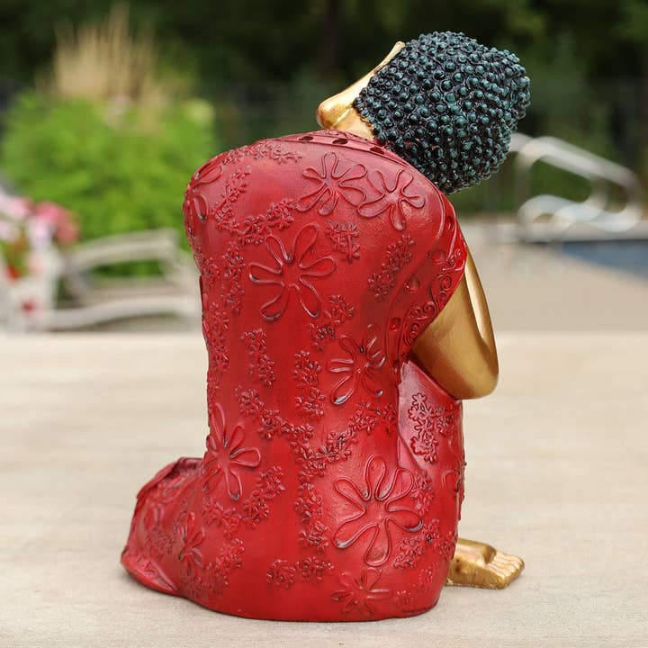 Lungta Imports - Wholesale Sculpture - Napping Buddha Statue Asian Art Decor Cold Cast5