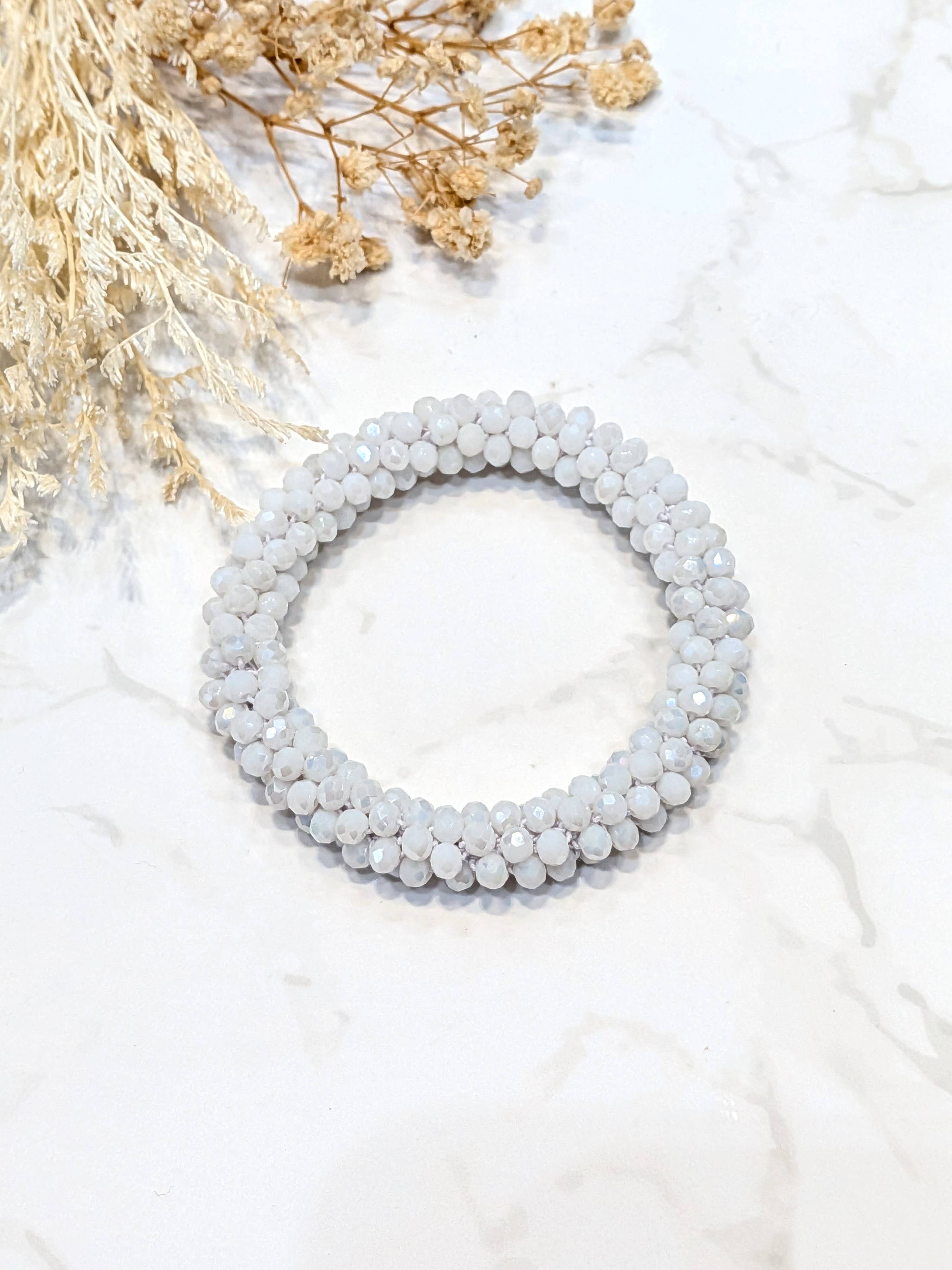 LOLO & YAYA - Wholesale Link & Chain Bracelet - White-tone crystal effect bracelet2
