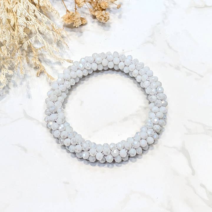 LOLO & YAYA - Wholesale Link & Chain Bracelet - White-tone crystal effect bracelet2