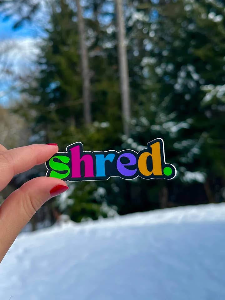 Shred Vinyl Sticker | Multicolor, Weatherproof for wholesale by Lex Vize Creative Co.