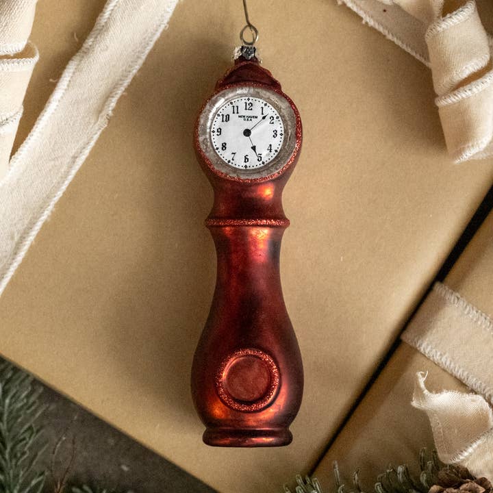 STANDING RED CLOCK ORNAMENT for wholesale by Ragon House