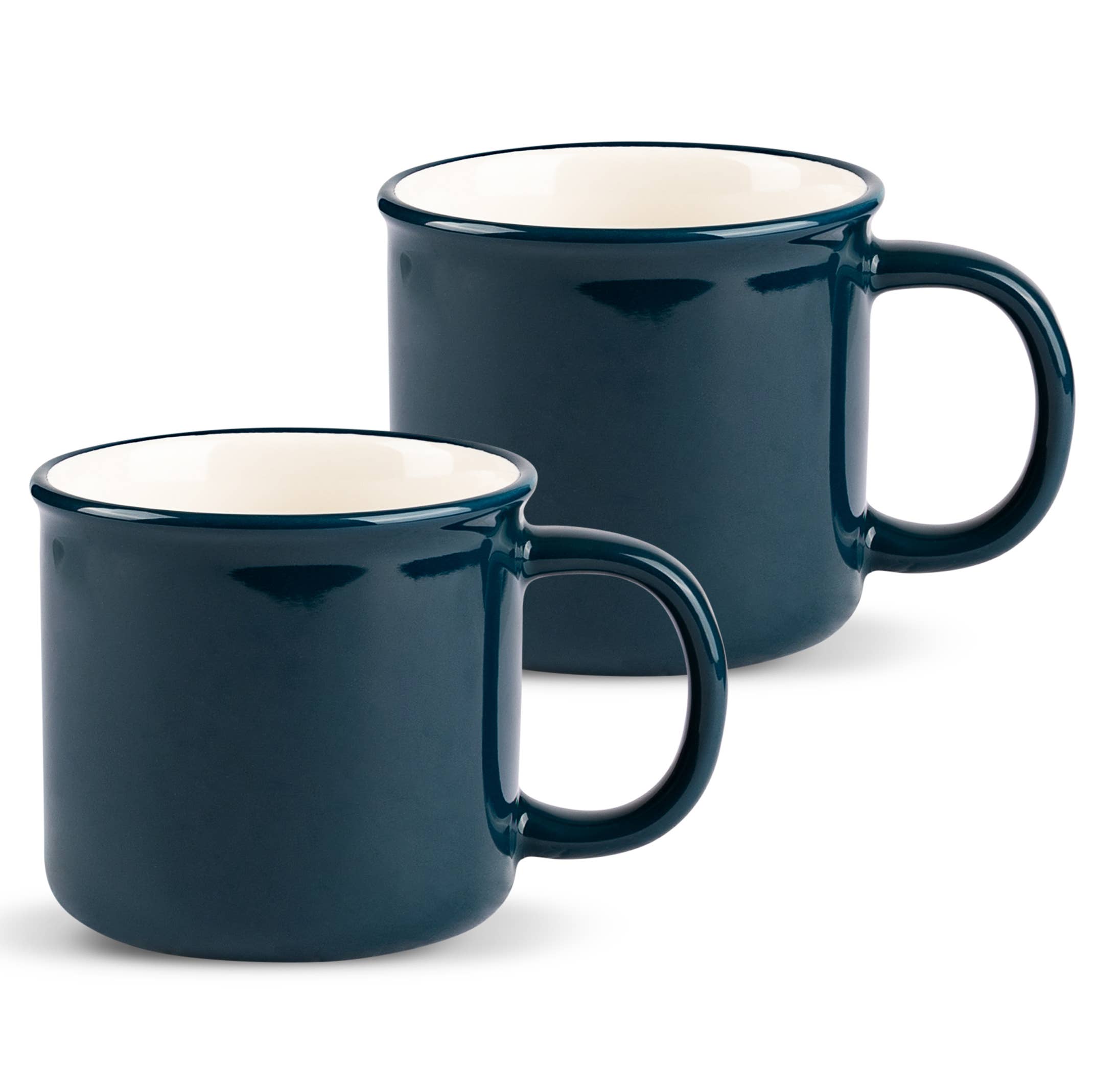 Kook - Wholesale Coffee Mug - Kook Ceramic Camper Mugs, 14 oz, Navy Blue, Set of 24
