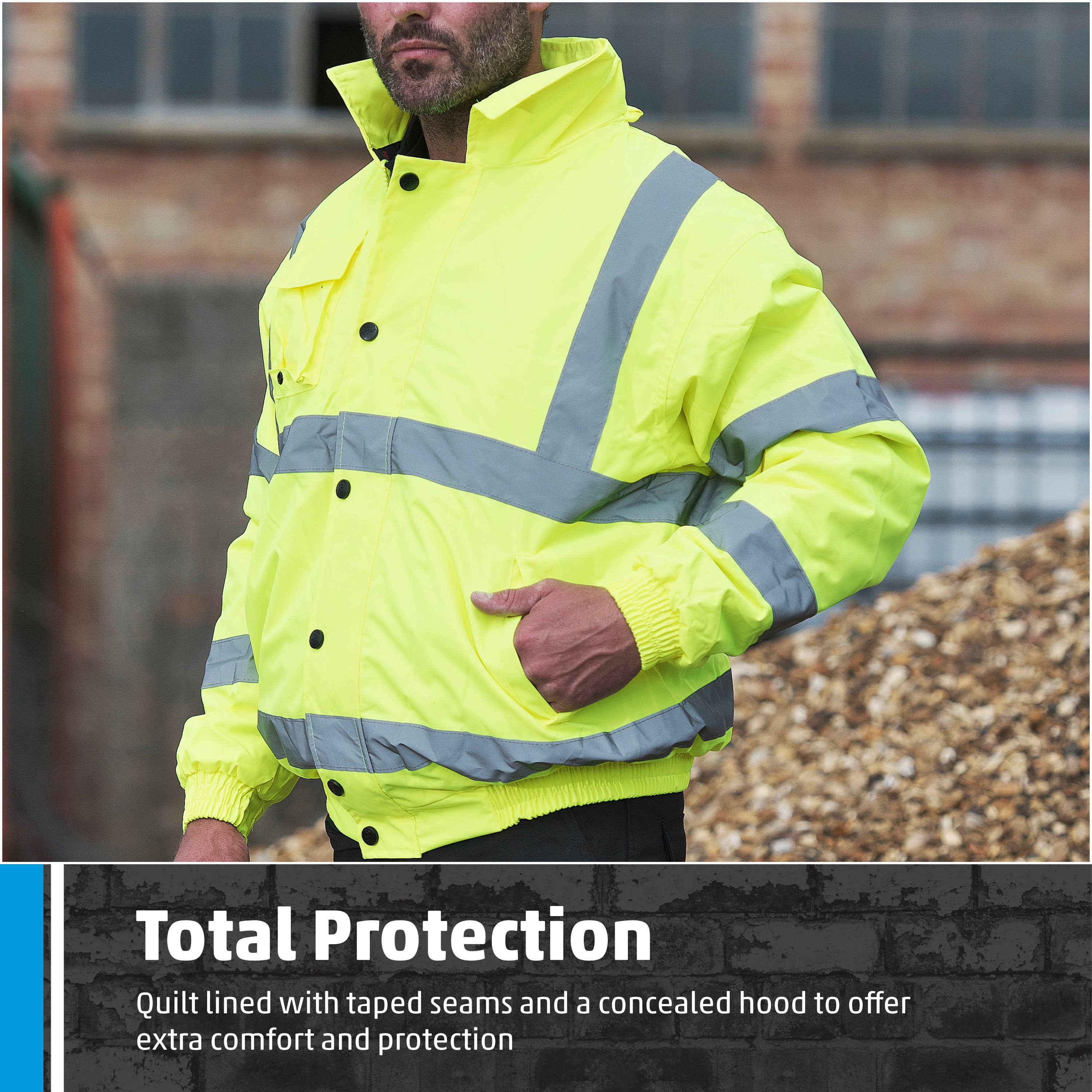 TuffStuff Workwear – wholesale Bomber jacket – Men's – Fort Hi Vis Bomber Jacket, Waterproof & Windproof6