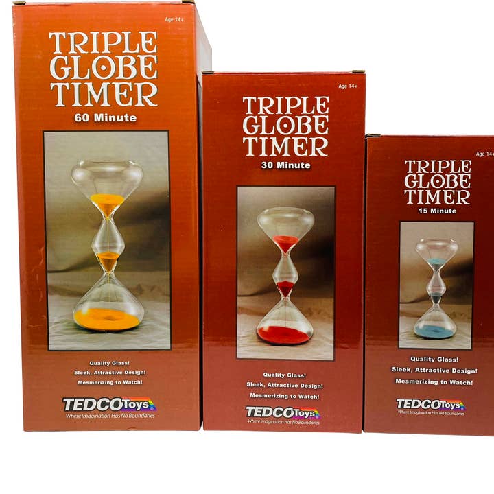 TEDCO Toys - Wholesale Timer - Retro Triple Globe Glass Sand Timers2