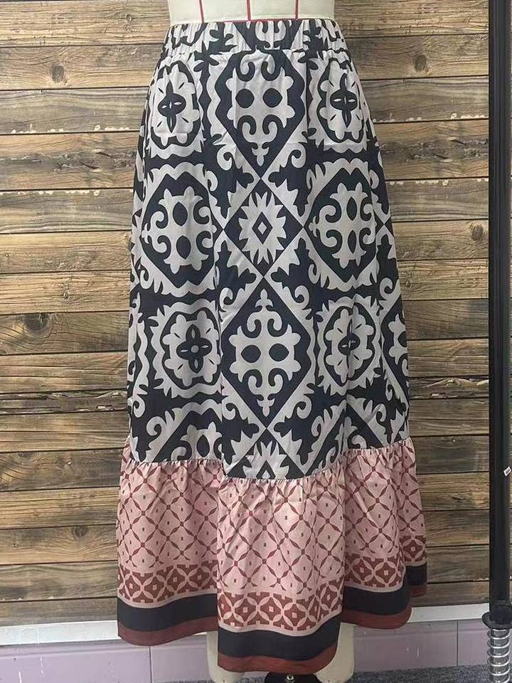 Vintage Print Bohemia Maxi Skirt for wholesale by HIDDENBRAND