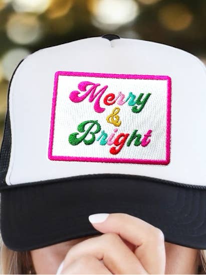 Merry & Bright Trucker-Hutaufnäher zum Aufbügeln für den Großhandel von Social Grace & Company