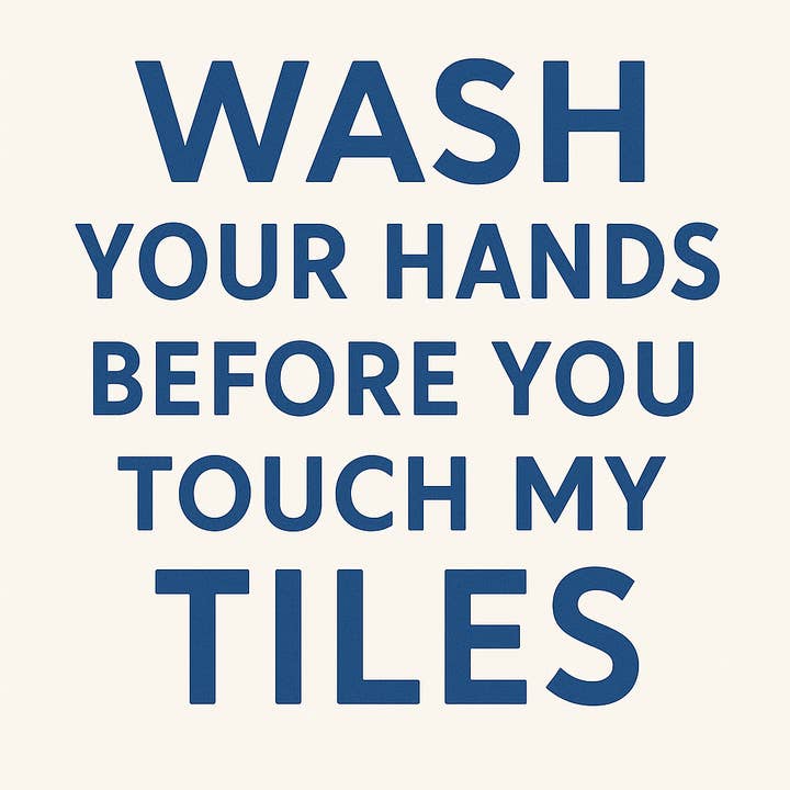 1111 Elm Candle & Soap Shoppe - Wholesale Bar Soap - Wash Your Hands Before You Touch My Tiles Text Soap - 7 colors5