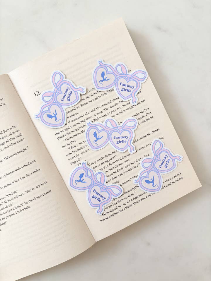 Fantasie-Mädchen-Aufkleber | Kokettes Schleifen-Medaillon-Aufkleber für den Großhandel von Fleurs on Sunday