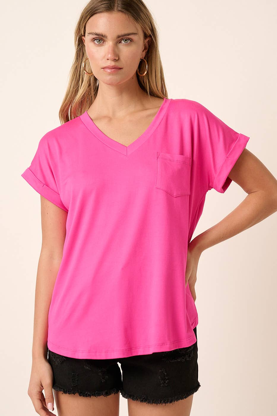 mittoshop – Engroshandel Strikket top - Dame – T9153 - DTY V-HALS MED 1 LOMMEDETALJE DOLMAN STRIKKET TOP35