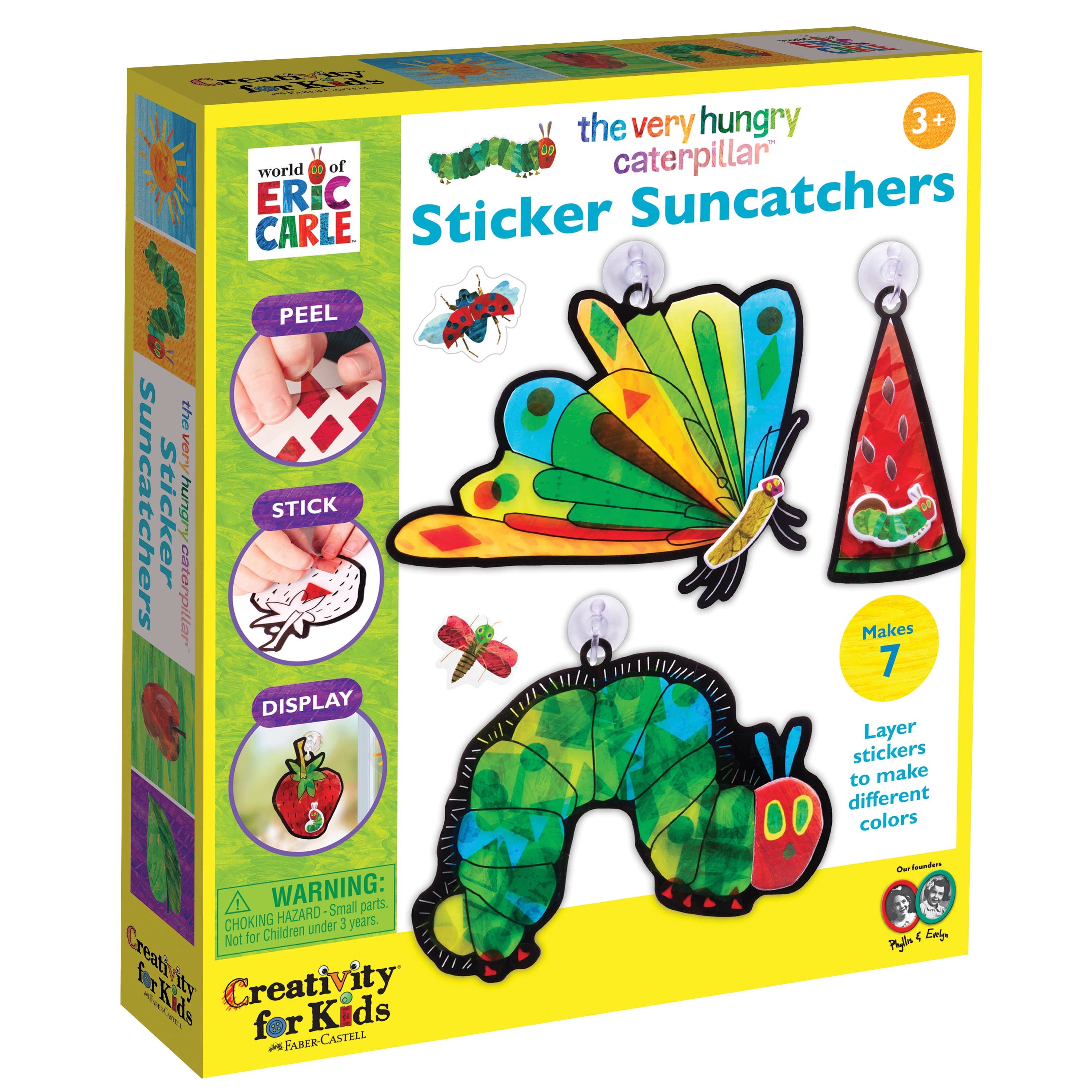 Faber-Castell / Creativity for Kids - Vente Kit de bricolage – enfant - Kit de bricolage Suncatchers avec autocollants La chenille qui a très faim5