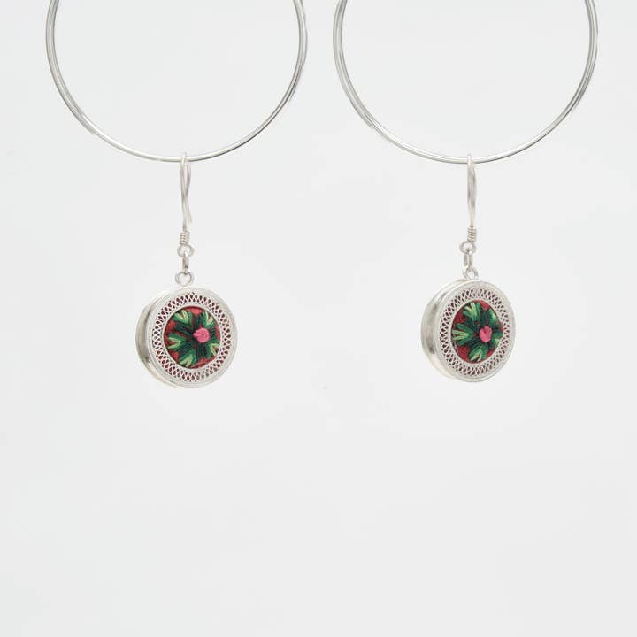 EBNIX Fine Jewelry - Wholesale Dangle Earrings - Miao Embroidery & Filigree Earrings
