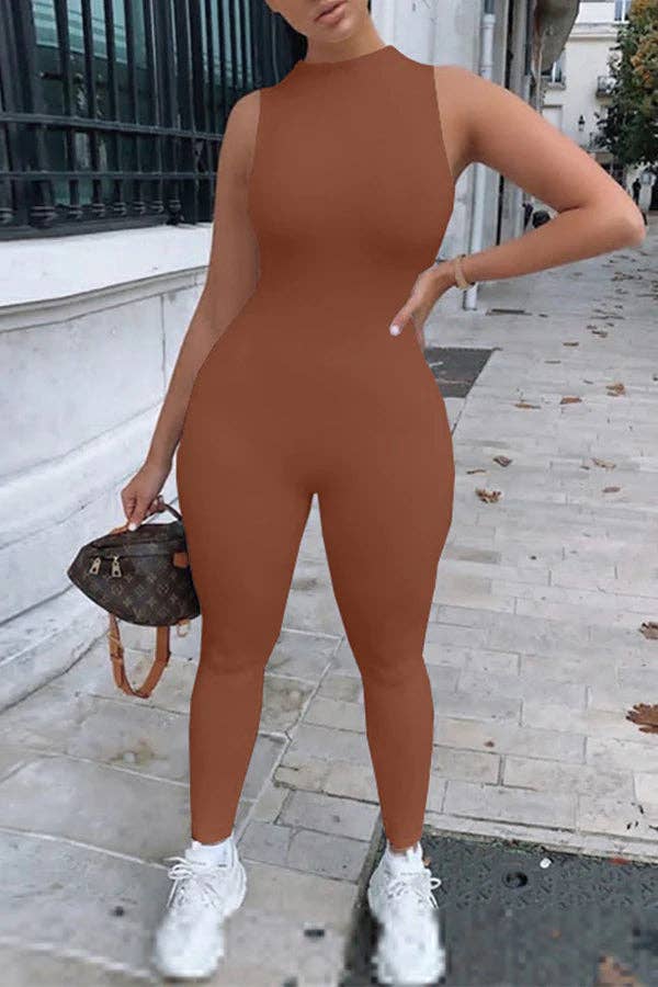 MB Fashion Wholesale - Wholesale Jumpsuit - Women's - MB FASHION  Sleeveless High Neck Full-Length Jumpsuit 736734