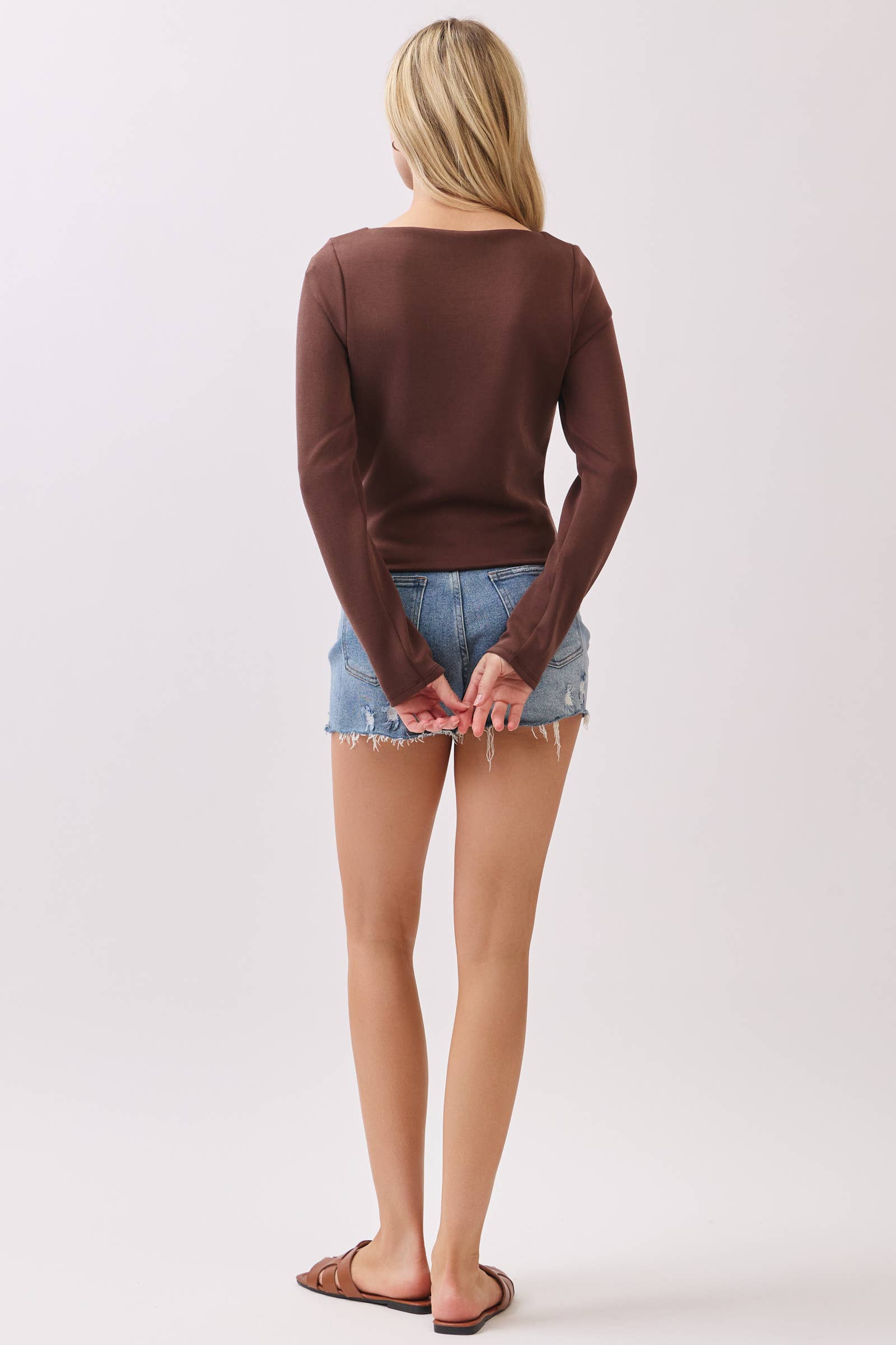 Final Touch - Wholesale Knit Top - Women's - Double Layer Boat Neck Long Sleeve Top - VT315347