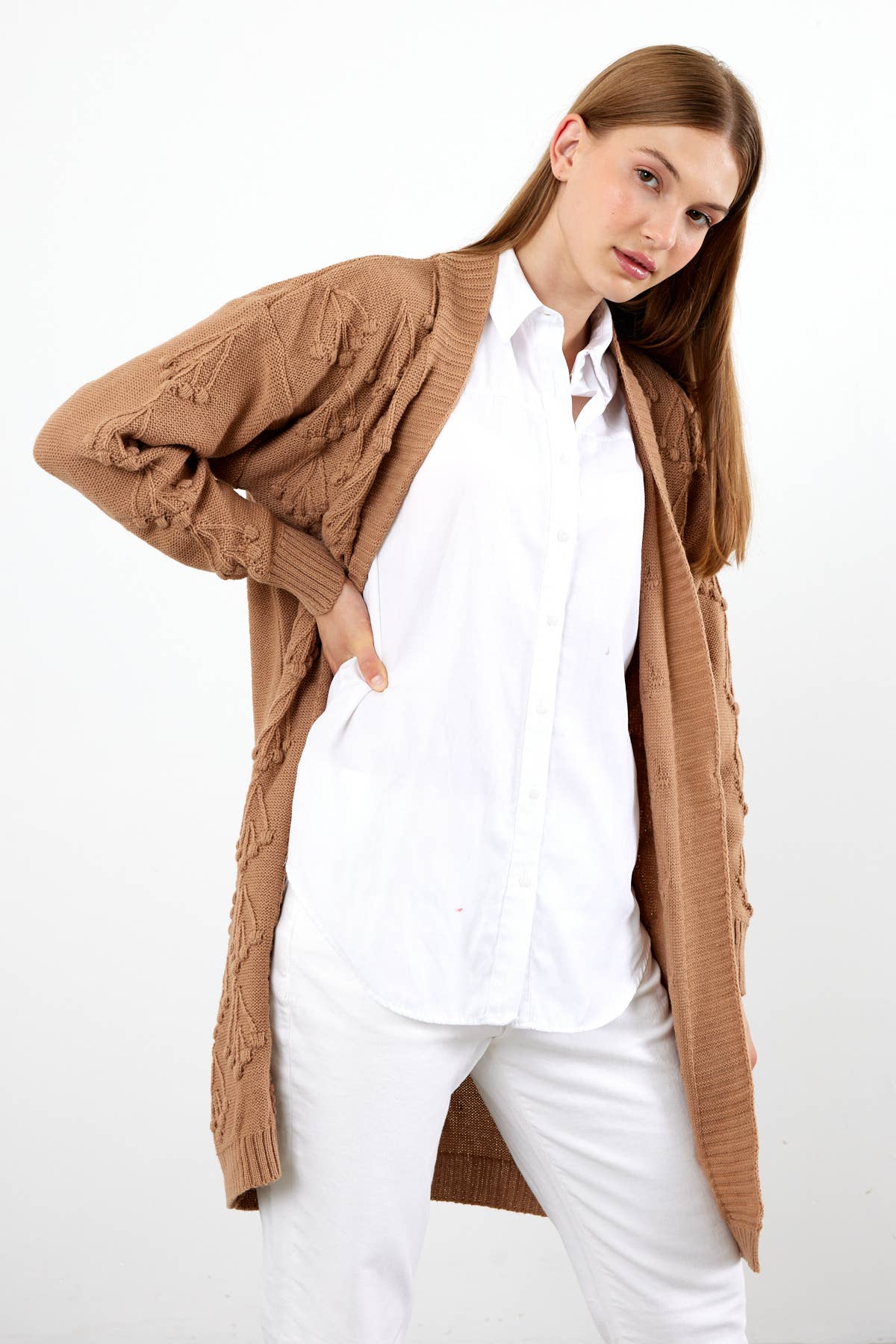 VAV NEW YORK – wholesale Kofta - Dam – Lång stickad kofta medellång stickad cardigan 372019