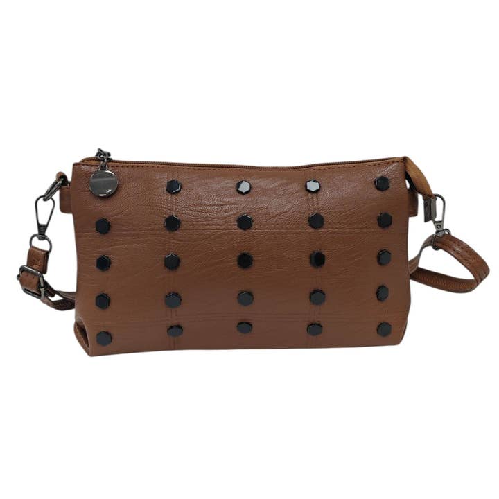 Superbia - Wholesale Crossbody Bag - Women's - Soft Pu Studs 2 Compartment Cross Body Bag Shoulder Bag4