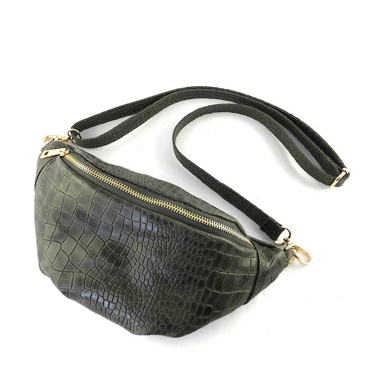 MILANO AMOUR - Wholesale Belt Bag - Women's - BASIKO MAT CROCO FANNY PACK8