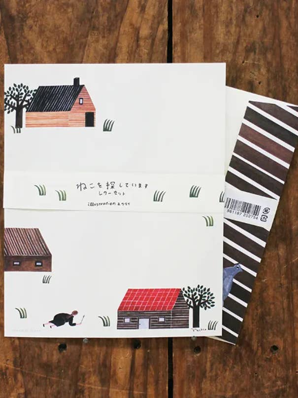 Set di Lettere Giapponesi Cravatta – Design con Gatto Cercando per la vendita all'ingrosso da parte di 「FUNJI」In Japan