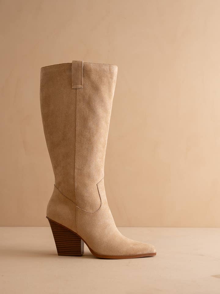 The Collins | Almond Pointed Toe Western Knee Boot for wholesale by OASIS SOCIETY