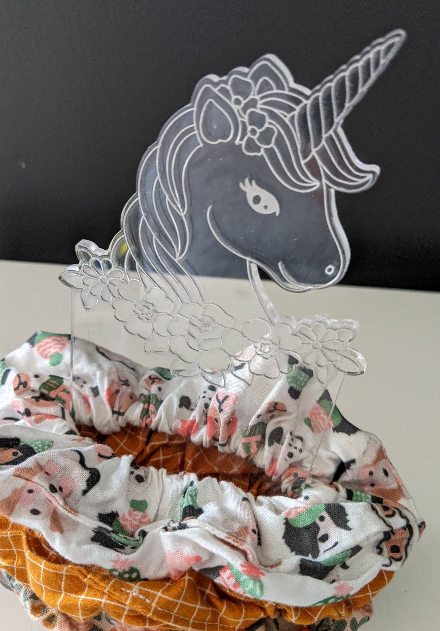 Cabin Design Co – wholesale Scrunchie - Women’s – Unicorn Acrylic Scrunchie Holder - Whimsical Organizer for Hair Accessories1