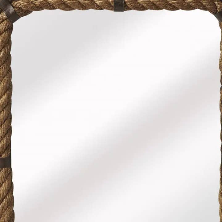 HomeRoots - Wholesale Wall Mirror - 25" Light Brown Rope Framed Accent Mirror3