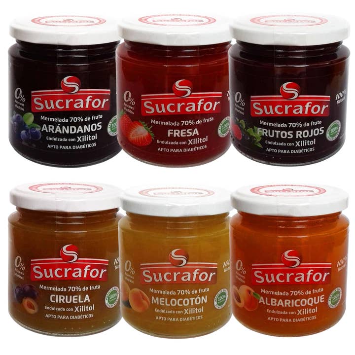 Pack dégustation de confitures Sucrafor avec xylitol pour la vente par Sucrafor