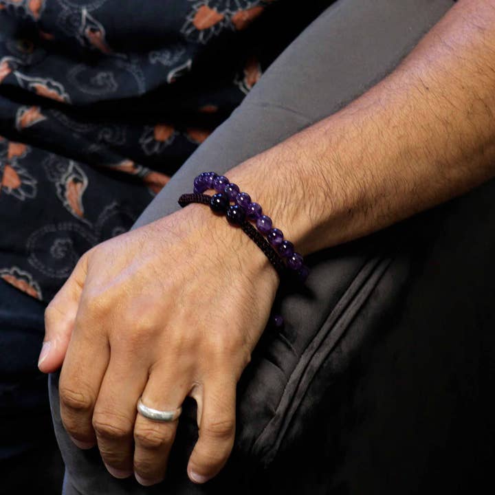 Ancient Wisdom – wholesale Beaded bracelet – Gemstone Double Power Bracelets- Amethyst