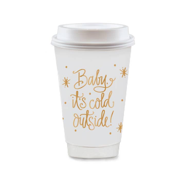 Natalie Chang - Wholesale Disposable Cup - Baby It's Cold Outside (3 colors) | To Go Coffee Cups