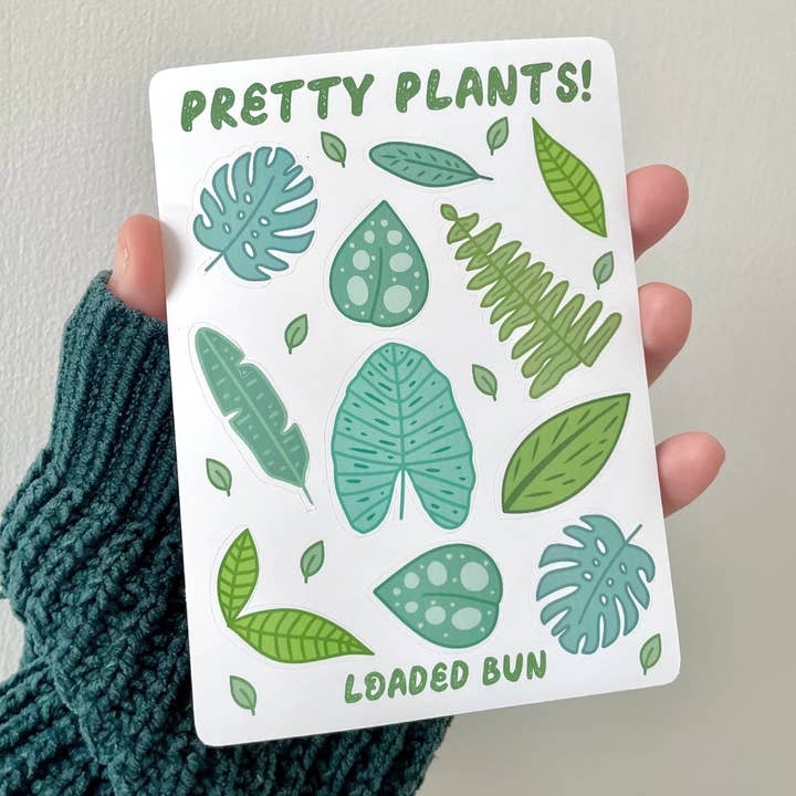 Pretty Plants Cottagecore Cozy Waterproof Deco Sticker Sheet for wholesale by Loaded Bun