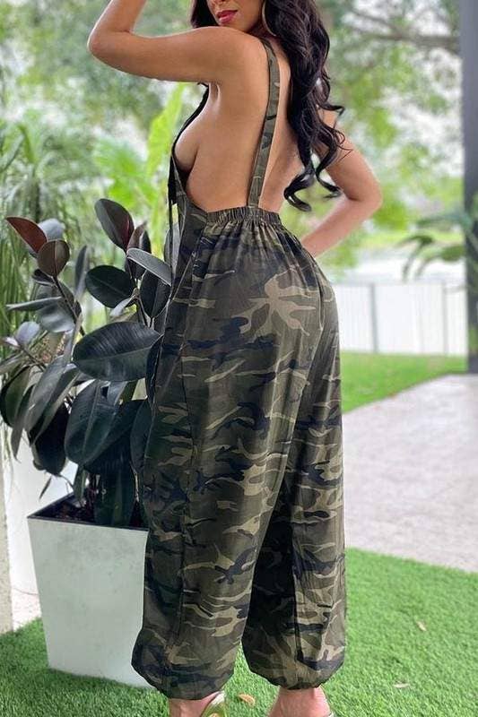 camouflage shoulder strap jumpsuit for wholesale on Faire0