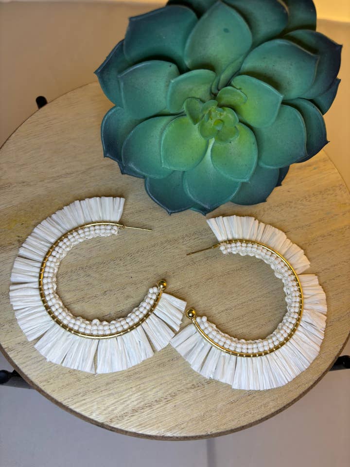 Coastal Fringe Hoops for wholesale by Tidal Creek Boutique