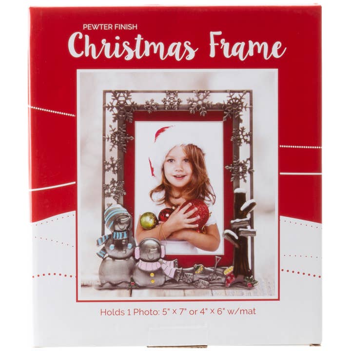 Neil Enterprises - Wholesale Picture Frame - Snowman Pewter Picture Frame