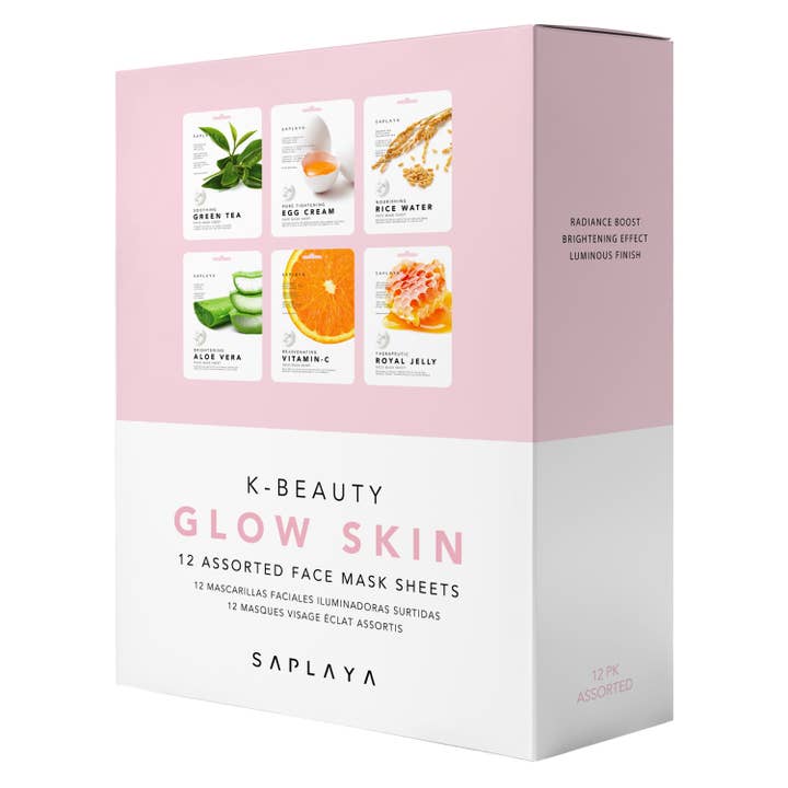Saplaya - Pack de 12 masques visage K-Beauty Glow Skin pour la vente par SM Beauty LLC