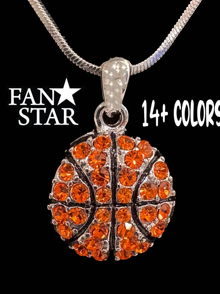 Collier Cristal de Basketball - Grand pour la vente par Fan Star Jewelry